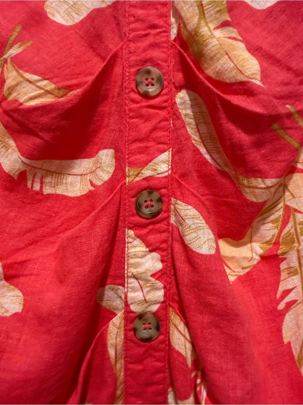 Colleen Lopez Coral Midi Skirt with the khaki Leaf Print Linen Blend - Picture 3 of 7